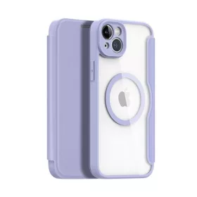   Dux Ducis iPhone 15 Plus DUX DUCIS SKIN X PRO tok álló, bőr hatású FLIP, MagSafe, LILA