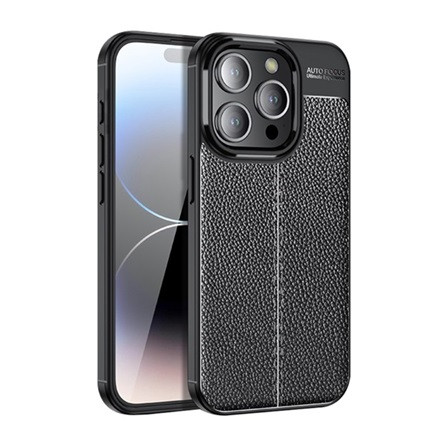Gigapack iPhone 15 Pro Max Gigapack szilikon telefonvédő ütésállóság, varrás minta, FEKETE