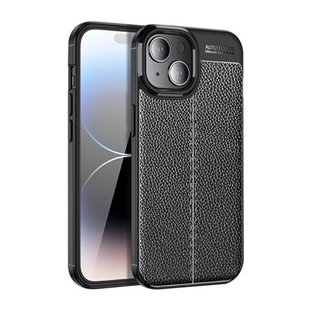 Gigapack iPhone 15 Plus Gigapack szilikon telefonvédő ütésállóság, varrás minta, FEKETE
