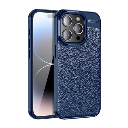 Gigapack iPhone 15 Pro Max Gigapack szilikon telefonvédő ütésállóság, varrás minta, SÖTÉTKÉK
