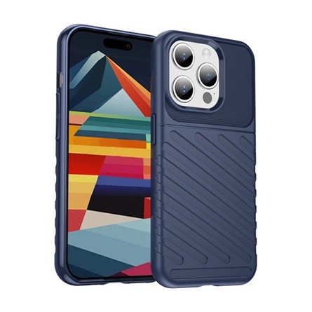 Gigapack iPhone 15 Pro Max Gigapack szilikon telefonvédő ütésállóság, dombor minta, SÖTÉTKÉK
