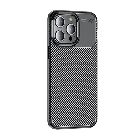 Gigapack iPhone 15 Pro Max Gigapack szilikon telefonvédő ütésállóság, karbon minta, FEKETE
