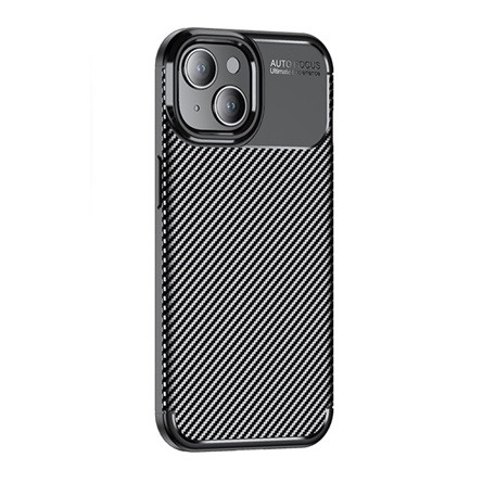 Gigapack iPhone 15 Gigapack szilikon telefonvédő ütésállóság, karbon minta, FEKETE