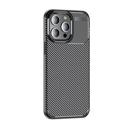 Gigapack iPhone 15 Pro Gigapack szilikon telefonvédő ütésállóság, karbon minta, FEKETE
