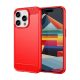 Gigapack iPhone 15 Pro Gigapack szilikon telefonvédő ütésállóság, karbon minta, PIROS