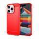 Gigapack iPhone 15 Pro Max Gigapack szilikon telefonvédő ütésállóság, karbon minta, PIROS