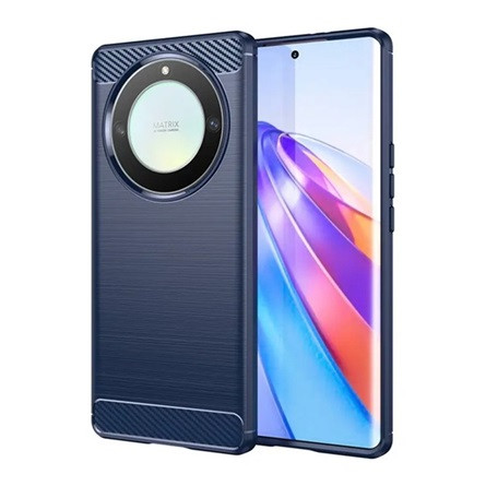 Gigapack Honor Magic5 Lite 5G Gigapack szilikon telefonvédő ütésállóság, karbon minta, SÖTÉTKÉK