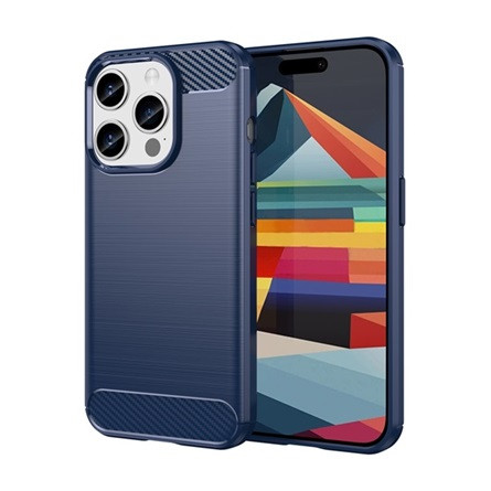 Gigapack iPhone 15 Pro Max Gigapack szilikon telefonvédő ütésállóság, karbon minta, SÖTÉTKÉK