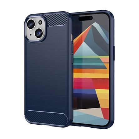 Gigapack iPhone 15 Plus Gigapack szilikon telefonvédő ütésállóság, karbon minta, SÖTÉTKÉK
