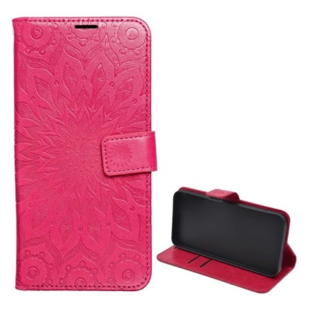 Gigapack iPhone 15 Plus Gigapack tok álló, bőr hatású FLIP, mandala, RÓZSASZÍN
