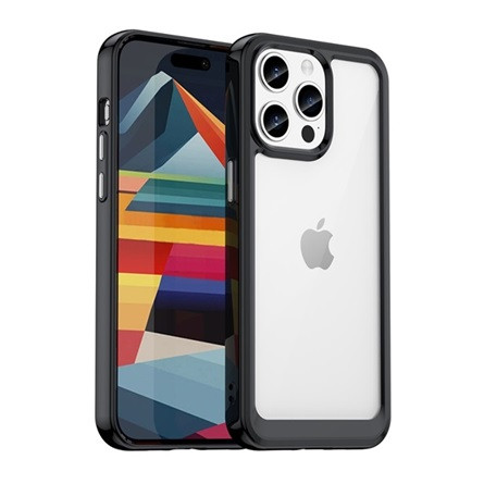 Gigapack iPhone 15 Pro Gigapack Szilikon telefonvédő ütésállóság, átlátszó hátlap, FEKETE