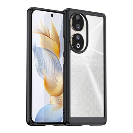 Gigapack Honor 90 5G Gigapack Szilikon telefonvédő ütésállóság, átlátszó hátlap, FEKETE