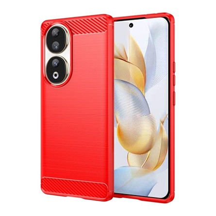 Gigapack Honor 90 5G Gigapack szilikon telefonvédő ütésállóság, karbon minta, PIROS