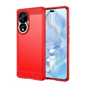   Mofi Honor 90 5G MOFI szilikon telefonvédő ütésállóság, karbon minta, PIROS