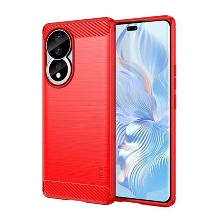 Mofi Honor 90 5G MOFI szilikon telefonvédő ütésállóság, karbon minta, PIROS
