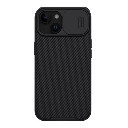 Nillkin iPhone 15 NILLKIN CAMSHIELD PRO szilikon telefonvédő ütésállóság, csíkos, FEKETE