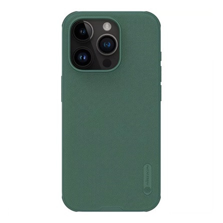Nillkin iPhone 15 Pro NILLKIN SUPER FROSTED PRO műanyag telefonvédő ütésállóság, érdes felület, SÖTÉTZÖLD
