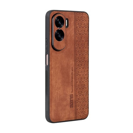 Gigapack Honor 90 Lite 5G Gigapack szilikon telefonvédő bőr hatású hátlap, prémium, BARNA
