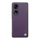 Gigapack Honor 90 5G Gigapack Szilikon telefonvédő bőr hatású hátlap, metál dekor, LILA
