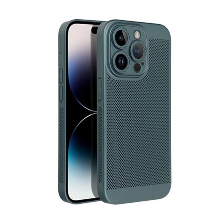 Gigapack iPhone 15 Pro Gigapack műanyag telefonvédő légáteresztő, kameravédő, SÖTÉTZÖLD