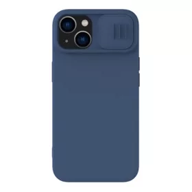   Nillkin iPhone 15 Plus NILLKIN CAMSHIELD SILKY szilikon telefonvédő matt, környezetbarát, SÖTÉTKÉK