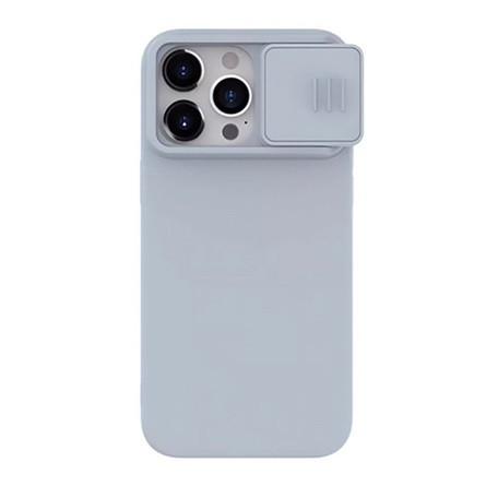 Nillkin iPhone 15 Pro NILLKIN CAMSHIELD SILKY szilikon telefonvédő matt, környezetbarát, VILÁGOSSZÜRKE