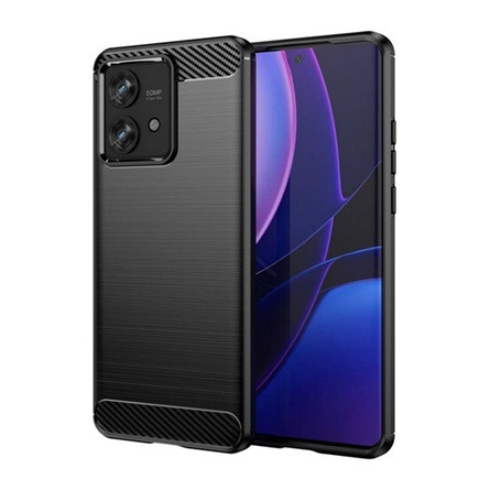 Gigapack Motorola Edge 40 Neo 5G Gigapack szilikon telefonvédő ütésállóság, karbon minta, FEKETE
