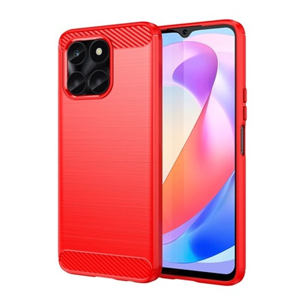 Gigapack Honor X6a 4G Gigapack Szilikon telefonvédő ütésállóság, karbon minta, PIROS