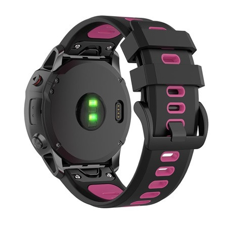 Gigapack Garmin Fenix 7S Solar Gigapack pótszíj egyedi méret, QuickFit csatlakozás, FEKETE/RÓZSASZÍN