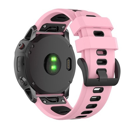 Gigapack Garmin Fenix 7S Solar Gigapack pótszíj egyedi méret, QuickFit csatlakozás, RÓZSASZÍN/FEKETE