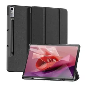   Dux Ducis Lenovo Tab P12 DUX DUCIS DOMO tok álló, bőr hatású aktív, textil minta, FEKETE