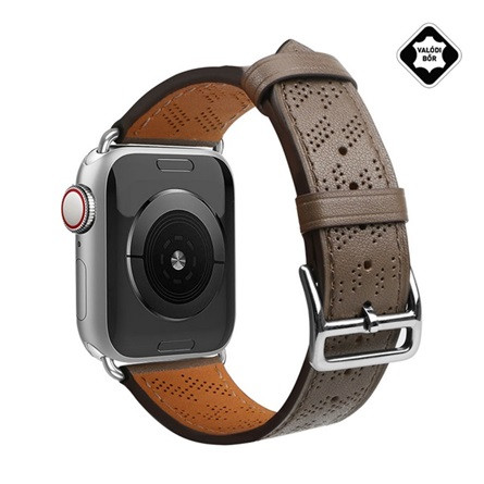 Gigapack Apple Watch Series 10 42mm Gigapack Pótszíj egyedi méret, lyukacsos, SÖTÉTBARNA