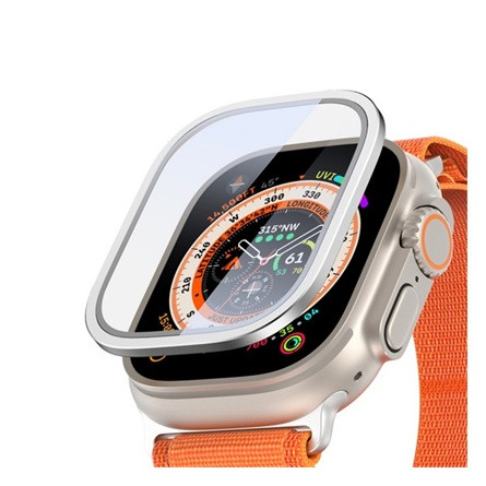 Dux Ducis Apple Watch Ultra 2 49mm DUX DUCIS FLAS kijelzővédő üveg alumínium keret, 9H, EZÜST