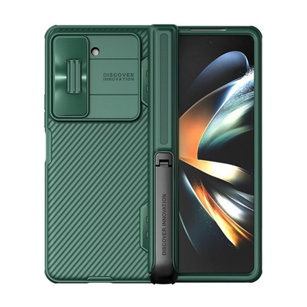 Nillkin Samsung Z Fold5 5G NILLKIN CAMSHIELD FOLD szilikon telefonvédő ütésállóság, kitámasztó, SÖTÉTZÖLD