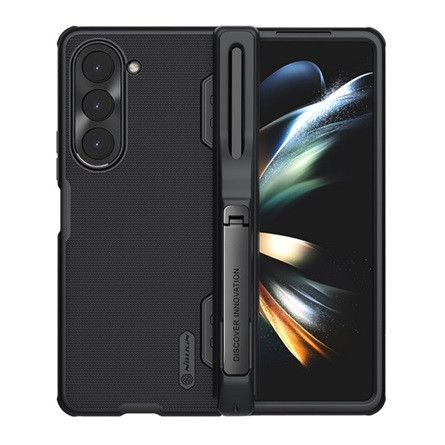 Nillkin Samsung Z Fold5 5G NILLKIN SUPER FROSTED FOLD műanyag telefonvédő gumírozott, ceruza tartó, FEKETE