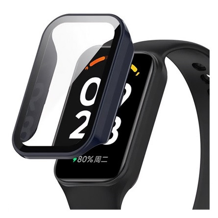 Gigapack Redmi Smart Band 2 Gigapack Műanyag keret ütésállóság + kijelzővédő üveg SÖTÉTKÉK