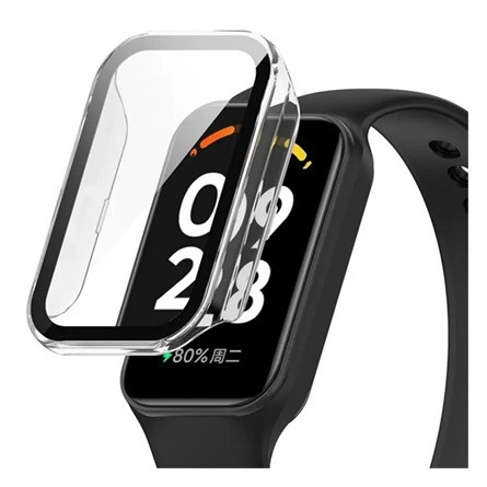 Gigapack Redmi Smart Band 2 Gigapack Műanyag keret ütésállóság + kijelzővédő üveg ÁTLÁTSZÓ