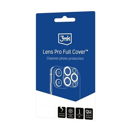 3Mk iPhone 14 Pro Max 3MK LENS PRO FULL COVER kameravédő üveg 2.5D, 9H, ÁTLÁTSZÓ