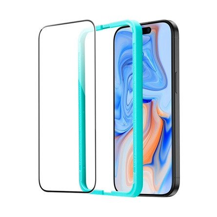Esr iPhone 16 Plus ESR képernyővédő üveg 2.5D, 9H + segédkeret, FEKETE
