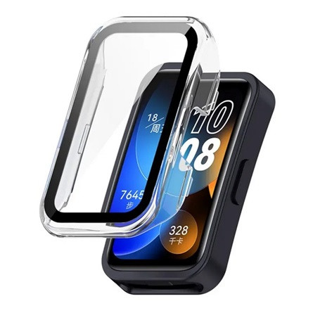 Gigapack Huawei Band 9 Gigapack Műanyag keret BUMPER, ütésállóság + kijelzővédő üveg, ÁTLÁTSZÓ