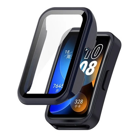 Gigapack Huawei Band 9 Gigapack Műanyag keret BUMPER, ütésállóság + kijelzővédő üveg, SÖTÉTKÉK