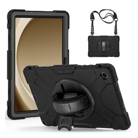 Gigapack Samsung Tab A9 Plus 5G Gigapack Defender műanyag telefonvédő ütésállóság, vállpánt, FEKETE