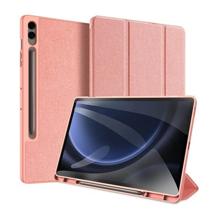 Dux Ducis Samsung Tab S9 FE Plus LTE DUX DUCIS DOMO tok álló, bőr hatású aktív, textil minta, RÓZSASZÍN