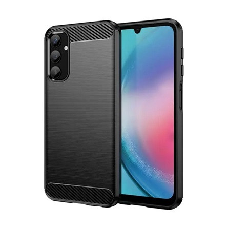 Gigapack Samsung A25 5G Gigapack szilikon telefonvédő ütésállóság, karbon minta, FEKETE
