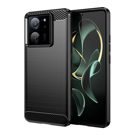 Gigapack Xiaomi 13T Pro Gigapack szilikon telefonvédő ütésállóság, karbon minta, FEKETE