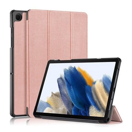Gigapack Samsung Tab A9 Plus 5G Gigapack Tok álló, bőr hatású aktív FLIP, asztali tartó, ROZÉARANY
