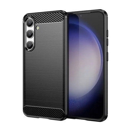 Gigapack Samsung S24 5G Gigapack Szilikon telefonvédő ütésállóság, karbon minta, FEKETE
