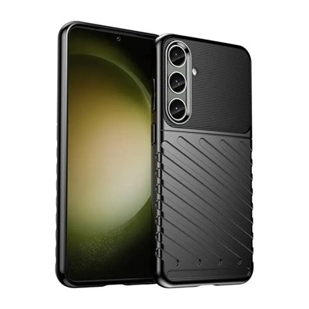 Gigapack Samsung S24 Plus 5G Gigapack Szilikon telefonvédő ütésállóság, dombor minta, FEKETE