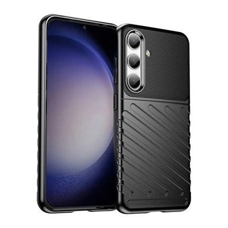 Gigapack Samsung S24 5G Gigapack Szilikon telefonvédő ütésállóság, dombor minta, FEKETE