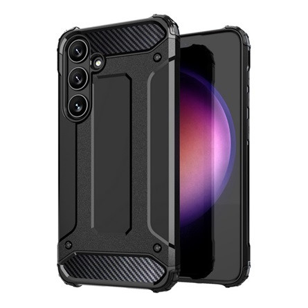 Gigapack Samsung S24 5G GIGAPACK Defender szilikon telefonvédő ütésállóság, fémhatás, FEKETE